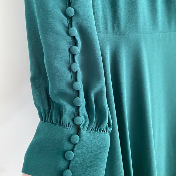 Emerald Green Wrap Dress - Picture 3 of 10